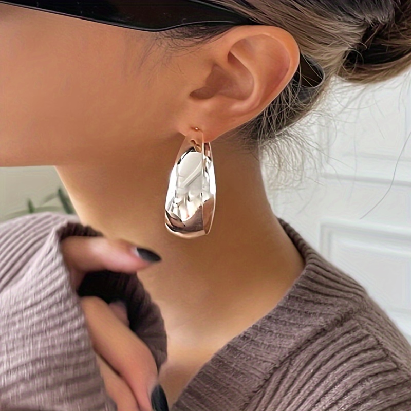 European American Wide Large Earrings